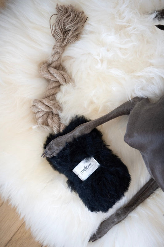 Square or Rectangular Natural Sheepskin Pet Mat – White