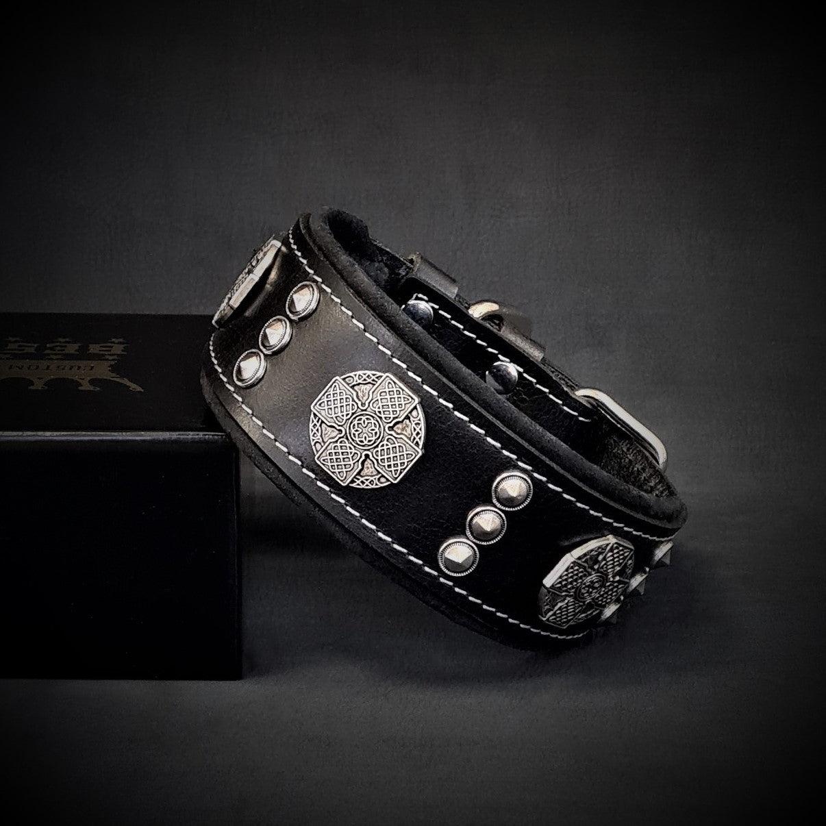 Maximus Leather Collar – Silver Edition