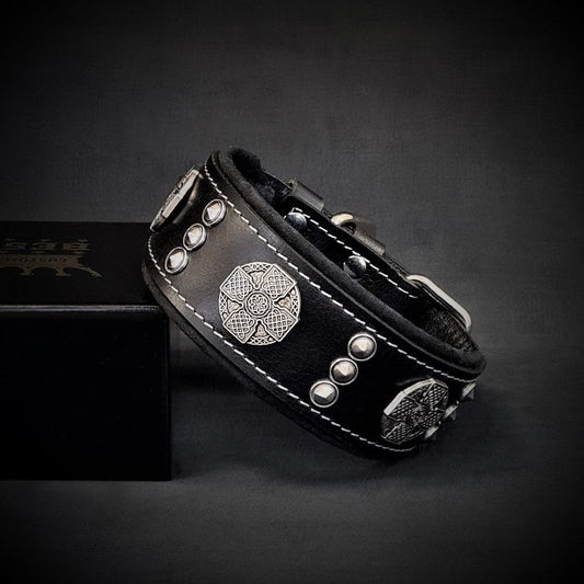 Maximus Leather Collar – Silver Edition